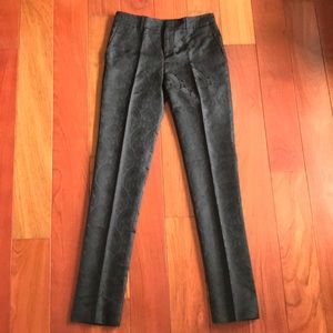 Gucci Black Silk Paisley Flat Front Pants Sz:IT40